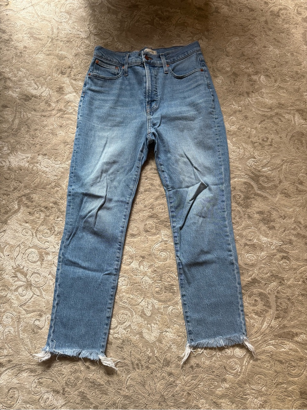 Madewell Perfect Vintage High-Rise Straight Crop Jeans in Light Blue Wash - Picture 2 of 3